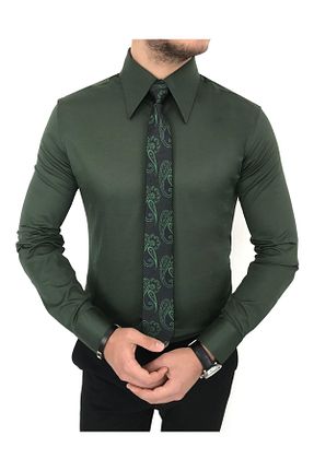 پیراهن سبز مردانه اسلیم فیت TerziAdemAltun - کد 343398470