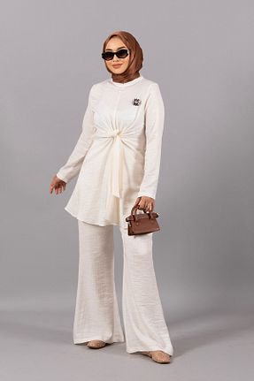 ست بالاتنه و پائین تنه طوسی زنانه بافتنی Stilife - کد 861274762
