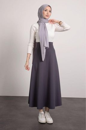 دامن حجاب طوسی زنانه بافتنی Lamia Giyim - کد 861271650