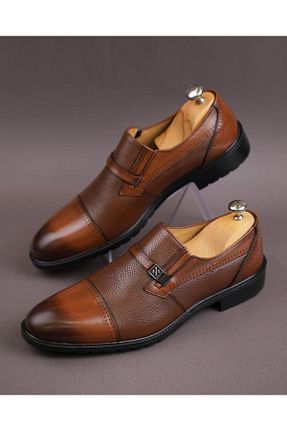 کفش کلاسیک قهوه ای مردانه پاشنه تخت TerziAdemAltun - کد 778140170