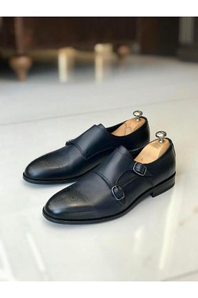 کفش کلاسیک سرمه ای مردانه پاشنه تخت TerziAdemAltun - کد 664265260