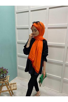 شال نارنجی زنانه ابریشم ipekevi - کد 861306588