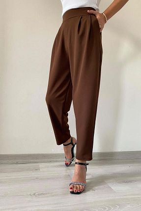 شلوار قهوه ای زنانه پارچه İstangül Butik - کد 777143394