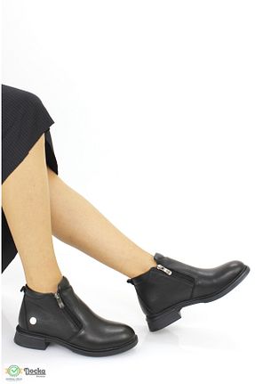 بوت / نیم بوت مشکی زنانه چرم خالص Mammamia - کد 861292107