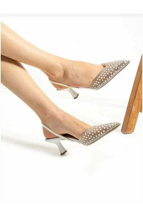 کفش پاشنه بلند کلاسیک سفید زنانه سنگ Dira - کد 861341351
