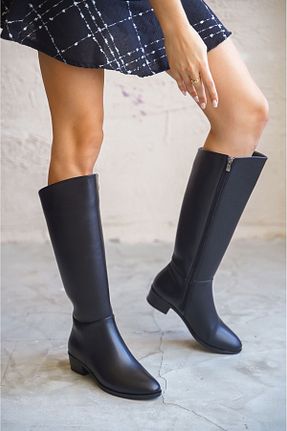 چکمه مشکی زنانه چرم مصنوعی GOFFSHOES - کد 808075386