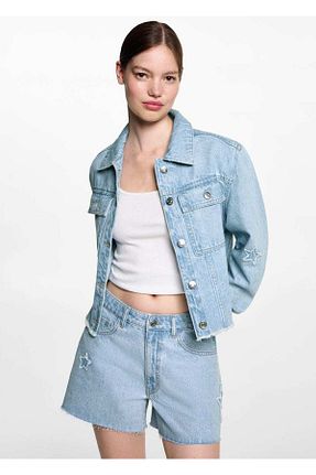 شلوارک و برمودا متالیک زنانه پارچه MANGO Teen - کد 847342106