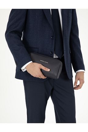 کیف دوشی سرمه ای مردانه چرم مصنوعی Pierre Cardin - کد 861356499