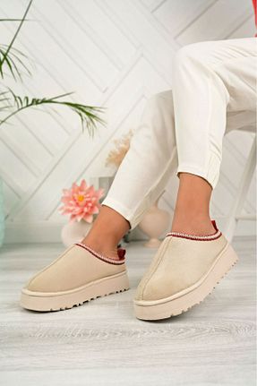 بوت / نیم بوت بژ زنانه پشمی MODA MHS - کد 762582318