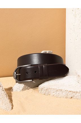 کمربند قهوه ای مردانه چرم خالص Pierre Cardin - کد 833122248