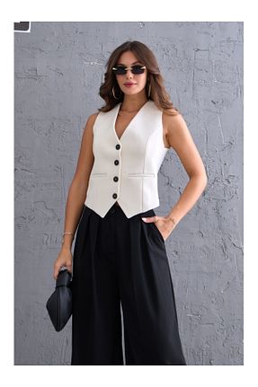جلیقه نباتی زنانه رگولار Elif Özbey Butik - کد 861374511