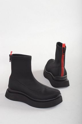 بوت / نیم بوت مشکی زنانه پاشنه تخت SEÇ KUNDURA - کد 358007869