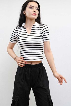 بلوز سفید زنانه یقه پیراهنی Fashi10 - کد 929074029