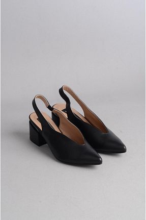 کفش پاشنه بلند کلاسیک مشکی زنانه چرم SEÇ KUNDURA - کد 839553108