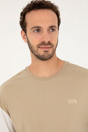 تیشرت بژ مردانه یقه دوچرخه U.S. Polo Assn. - کد 846597168