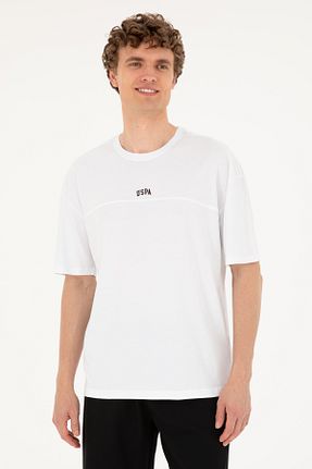 تیشرت سفید مردانه یقه دوچرخه U.S. Polo Assn. - کد 846596698