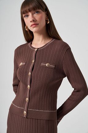 رویه حجاب قهوه ای زنانه پنبه پلی استر Nuss - کد 861526490