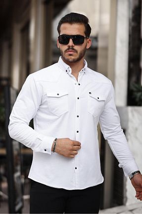 پیراهن سفید مردانه اسلیم فیت comstar - کد 856221833