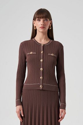 رویه حجاب قهوه ای زنانه پنبه پلی استر Nuss - کد 861526490