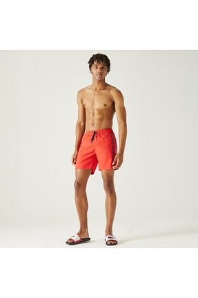 شلوارک ساحلی قرمز مردانه بافتنی Lacoste - کد 376447494