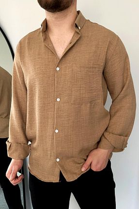 پیراهن قهوه ای مردانه رگولار VİP LOKAL - کد 814376552