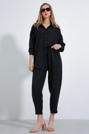 ست بالاتنه و پائین تنه مشکی زنانه بافتنی Bigdart - کد 818080446