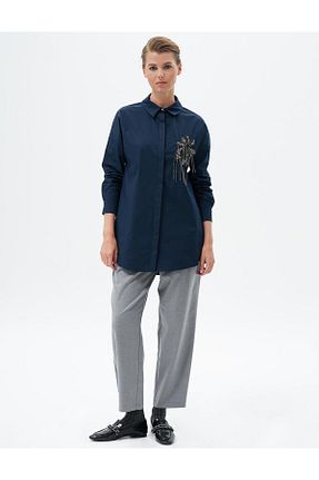 پیراهن حجاب سرمه ای زنانه رگولار Kayra - کد 861543758