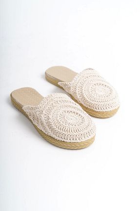 دمپائی بژ زنانه چرم مصنوعی Moda Değirmeni - کد 836053485