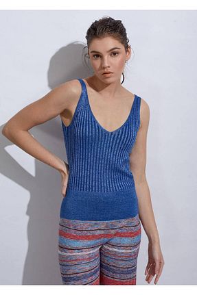 بلوز آبی زنانه ساده Knitss - کد 669723645