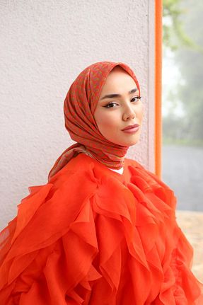 روسری نارنجی پنبه ای Silk Home - کد 844389944