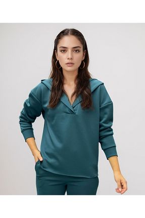 سوئیشرت سبز زنانه ساده T Guel - کد 796121563