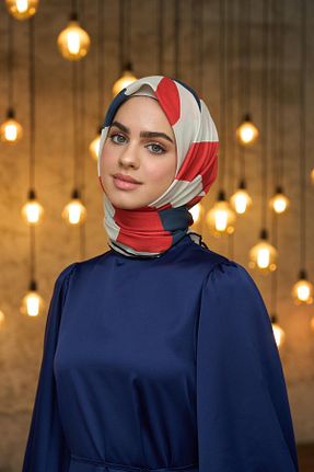 روسری آبی پنبه ای İpekhan - کد 832759345