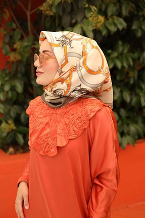 روسری نارنجی İpek Tivil Silk Home - کد 841551147