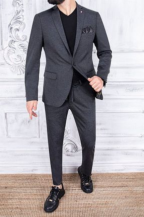 کت و شلوار طوسی مردانه یقه هفت PR PACO ROMANO ART OF FASHİON - کد 437273667