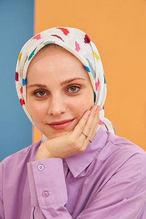 روسری نباتی پنبه ای İpekhan - کد 681102368