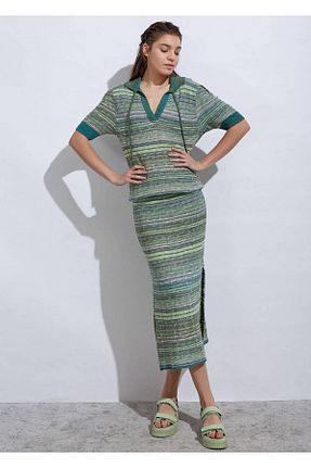 دامن سبز زنانه مخلوط پلی استر Knitss - کد 676215842