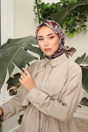 روسری طوسی پنبه ای Silk Home - کد 805687423