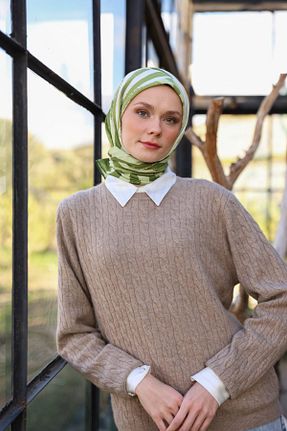 روسری سبز پنبه ای İpekhan - کد 805765802