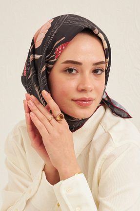 روسری قهوه ای پنبه ای İpekhan - کد 648329380