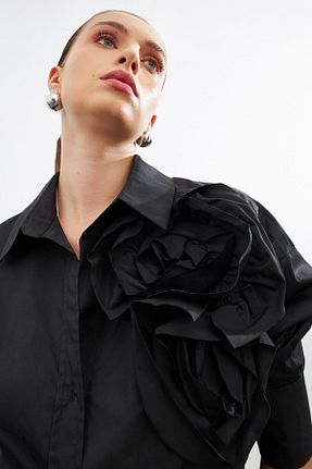 پیراهن مشکی زنانه اورسایز Setre - کد 789055757
