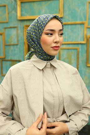 روسری آبی پنبه ای Silk Home - کد 844389146