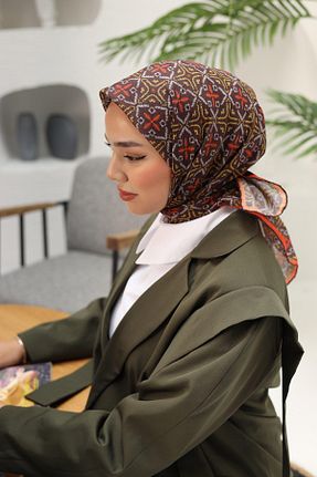 روسری نارنجی پنبه ای Silk Home - کد 827018629