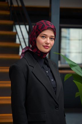 روسری قرمز پنبه ای İpekhan - کد 817562218