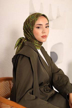روسری خاکی پنبه ای Silk Home - کد 827252611