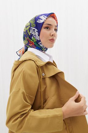 روسری سرمه ای پنبه ای Silk Home - کد 767615876