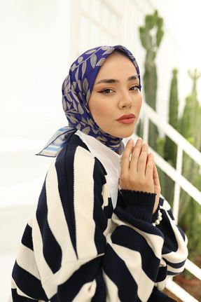 روسری آبی پنبه ای Silk Home - کد 769983028