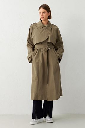 ترنچکت قهوه ای زنانه پلی استر Setre - کد 852123581