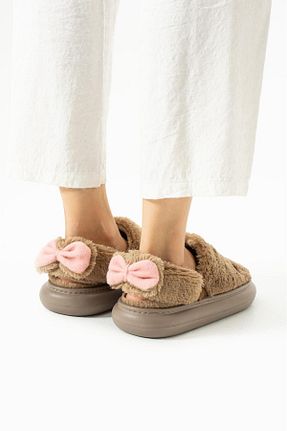دمپائی قهوه ای زنانه پارچه ای Moda Devrin - کد 861570535