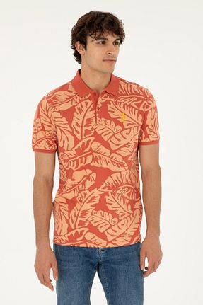 پولوشرت نارنجی مردانه پارچه U.S. Polo Assn. - کد 833133493