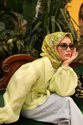 روسری خاکی İpek Tivil Silk Home - کد 835862475